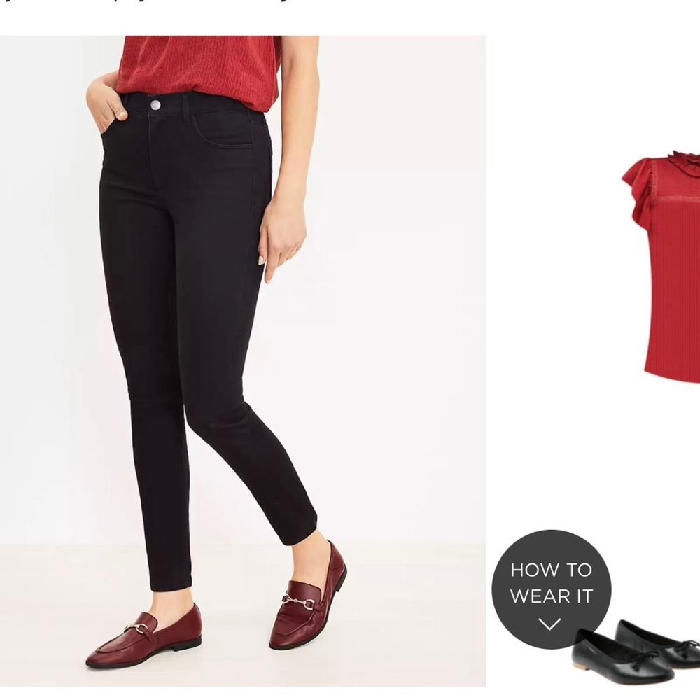 Loft 5 Pocket Sateen Skinny Pants